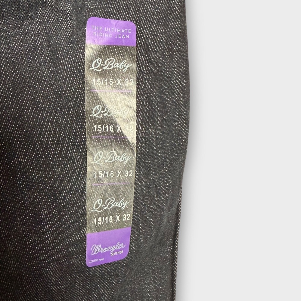 NWT Wrangler Q-Baby Ultimate Riding Jeans Mid Rise Bootcut Dark Blue 15/16 × 32 - Picture 6 of 13